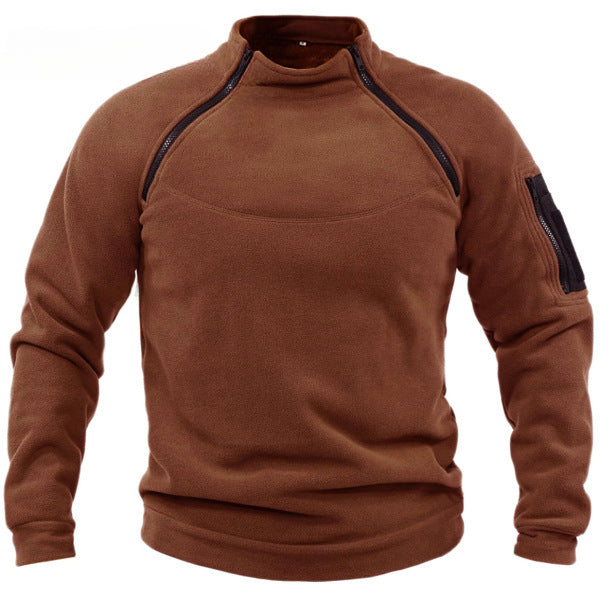 Moletom Masculino Streetwear Militar com Zíper - Fleece, Inverno, Conforto e Estilo