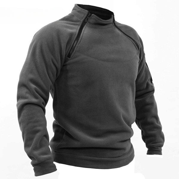 Moletom Masculino Streetwear Militar com Zíper - Fleece, Inverno, Conforto e Estilo