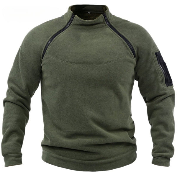 Moletom Masculino Streetwear Militar com Zíper - Fleece, Inverno, Conforto e Estilo