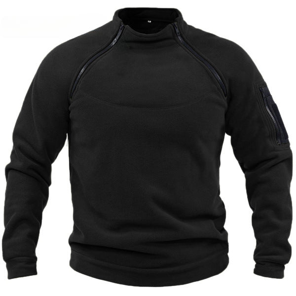 Moletom Masculino Streetwear Militar com Zíper - Fleece, Inverno, Conforto e Estilo