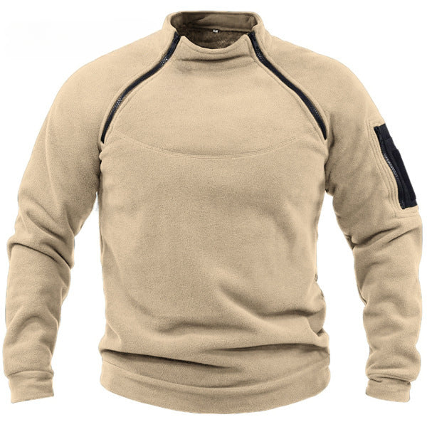 Moletom Masculino Streetwear Militar com Zíper - Fleece, Inverno, Conforto e Estilo