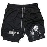 Shorts Jujutsu Kaisen 2 em 1 – Conforto e Performance para Treinos e Lazer