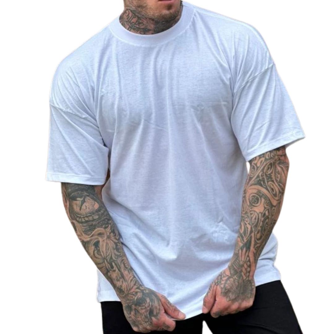 Kit SPARK 4 Camiseta Oversized Masculina Lisa 100% Algodão