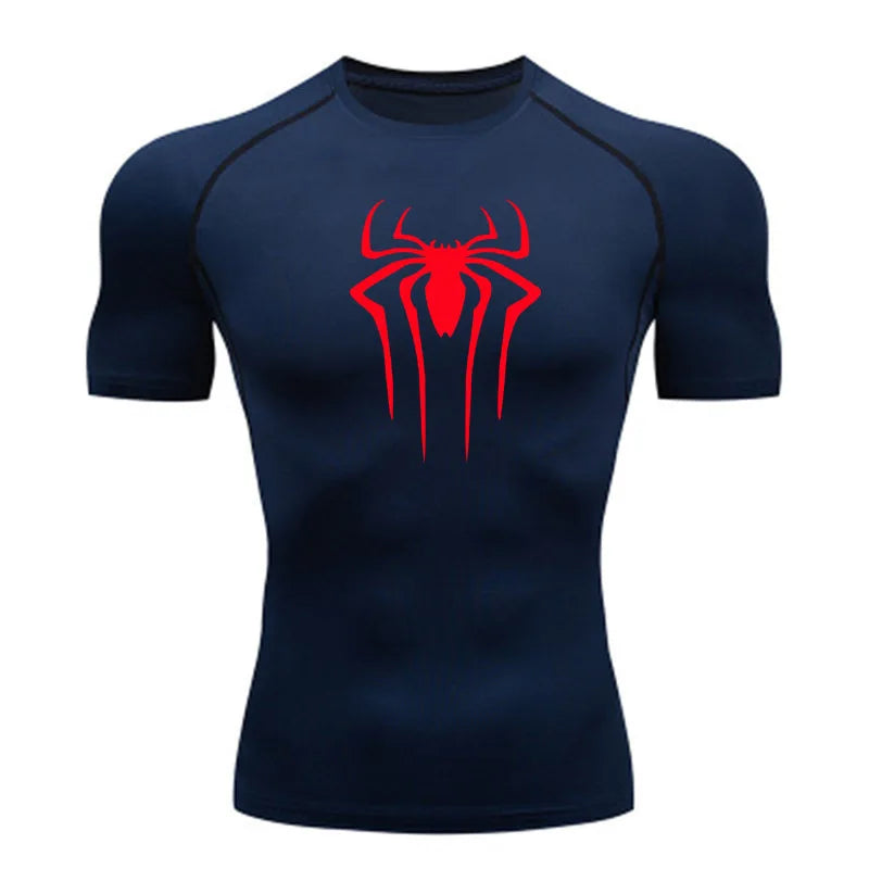 Camiseta de Compressão Homem-Aranha - Camiseta Fitness Masculina para Academia e Corrida