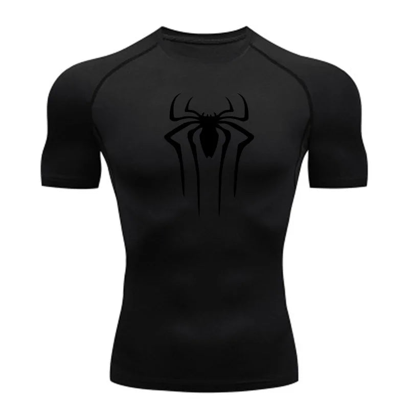 Camiseta de Compressão Homem-Aranha - Camiseta Fitness Masculina para Academia e Corrida