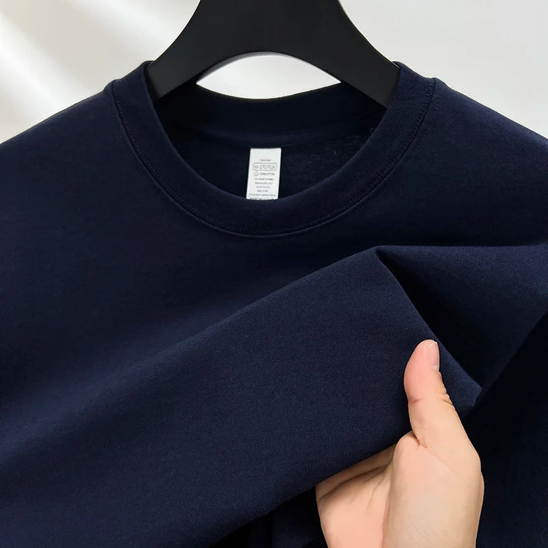 Camiseta Oversized Masculina 100% Algodão Puro – Verão, Gola Redonda, Manga Curta, Estilo Fashion e Respirável