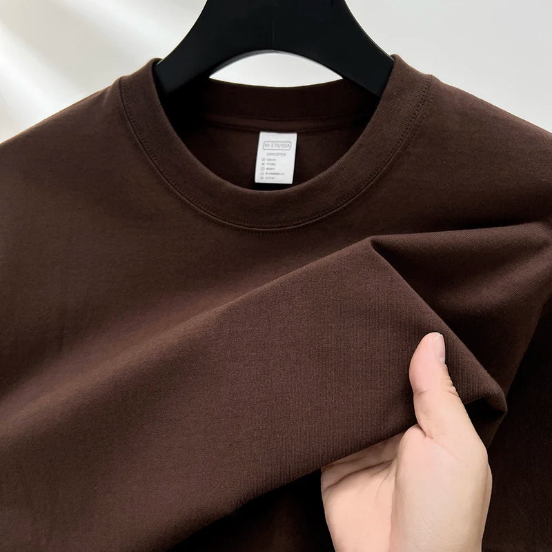 Camiseta Oversized Masculina 100% Algodão Puro – Verão, Gola Redonda, Manga Curta, Estilo Fashion e Respirável