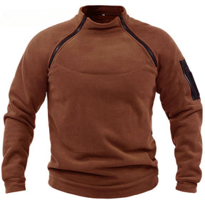 Moletom Masculino Streetwear Militar com Zíper - Fleece, Inverno, Conforto e Estilo