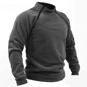 Moletom Masculino Streetwear Militar com Zíper - Fleece, Inverno, Conforto e Estilo