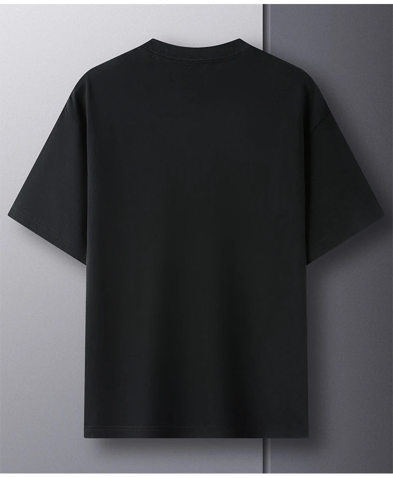 Camiseta Oversized Masculina 100% Algodão Puro – Verão, Gola Redonda, Manga Curta, Estilo Fashion e Respirável