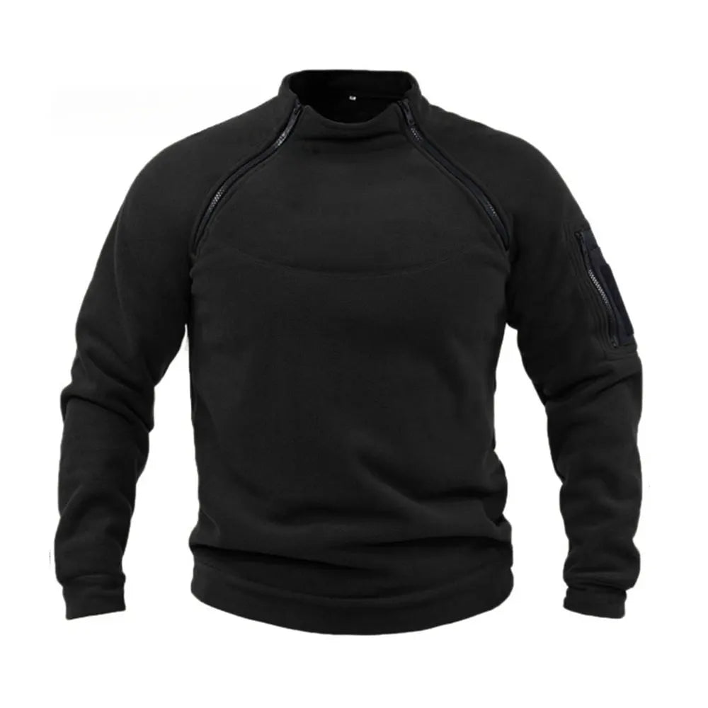 Moletom Masculino Streetwear Militar com Zíper - Fleece, Inverno, Conforto e Estilo