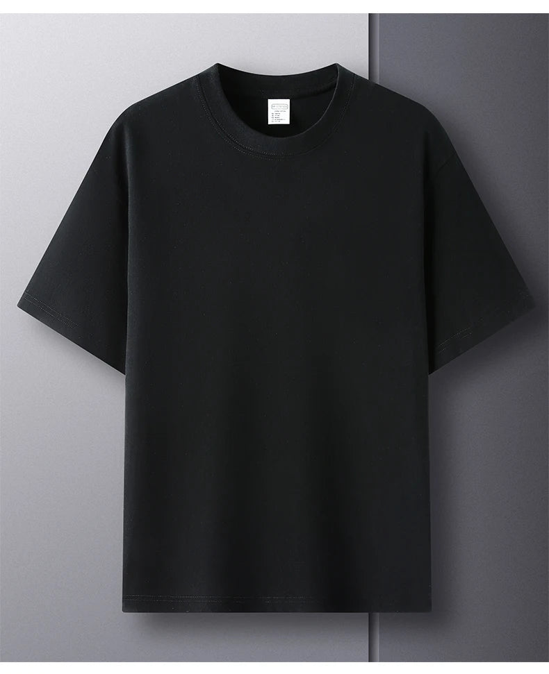 Camiseta Oversized Masculina 100% Algodão Puro – Verão, Gola Redonda, Manga Curta, Estilo Fashion e Respirável
