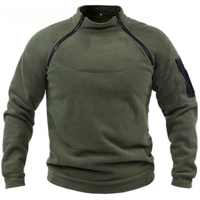 Moletom Masculino Streetwear Militar com Zíper - Fleece, Inverno, Conforto e Estilo