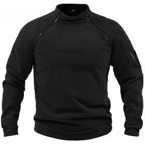 Moletom Masculino Streetwear Militar com Zíper - Fleece, Inverno, Conforto e Estilo