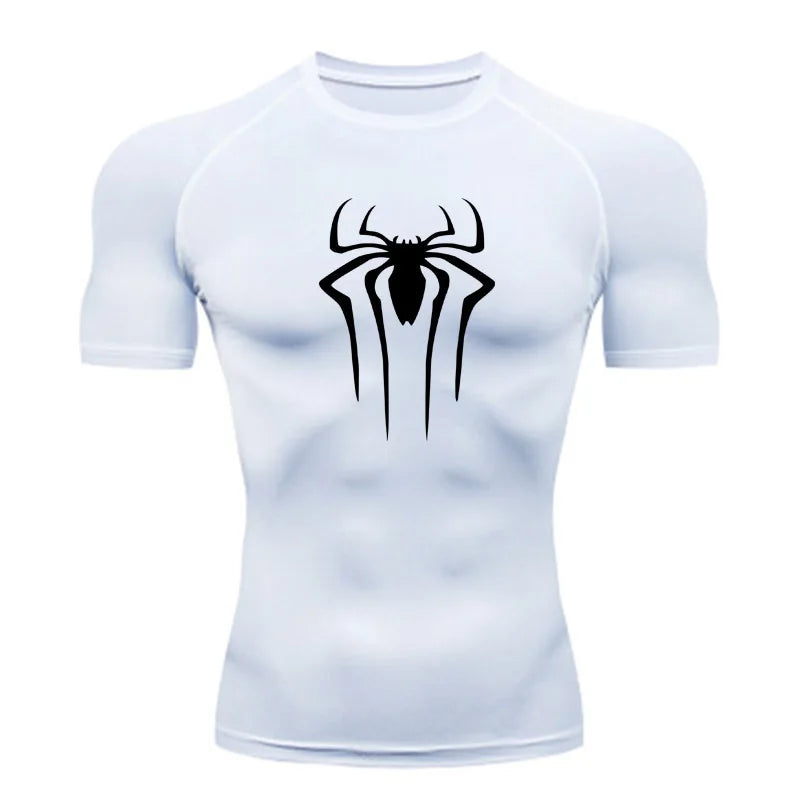 Camiseta de Compressão Homem-Aranha - Camiseta Fitness Masculina para Academia e Corrida