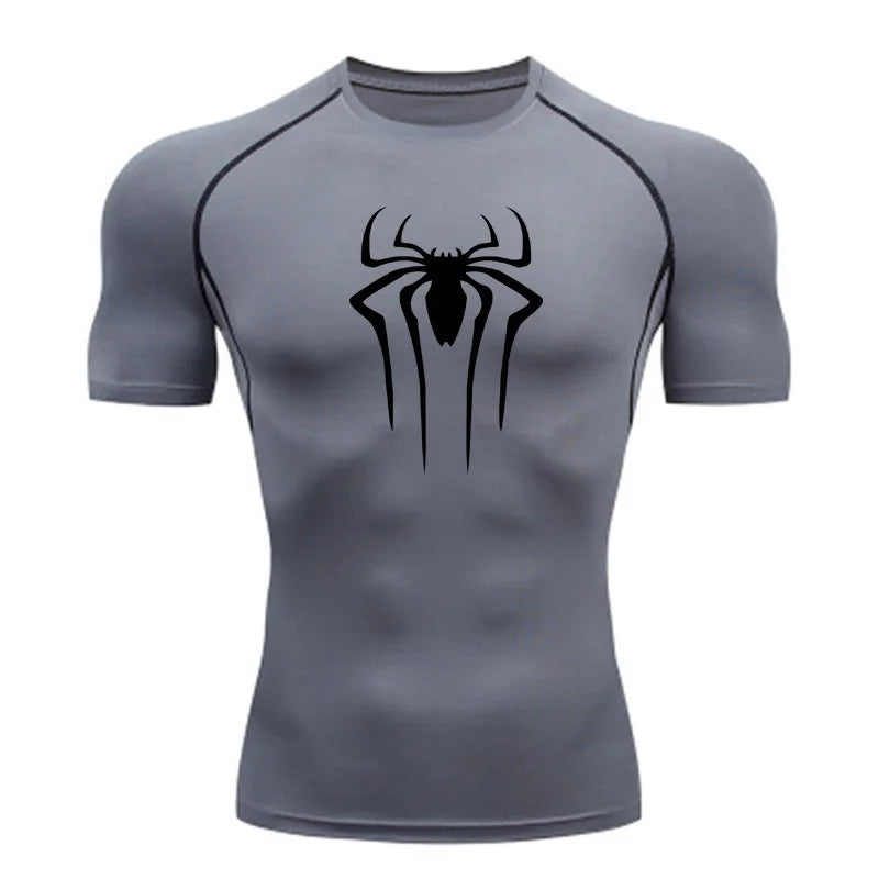 Camiseta de Compressão Homem-Aranha - Camiseta Fitness Masculina para Academia e Corrida