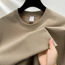 Camiseta Oversized Masculina 100% Algodão Puro – Verão, Gola Redonda, Manga Curta, Estilo Fashion e Respirável