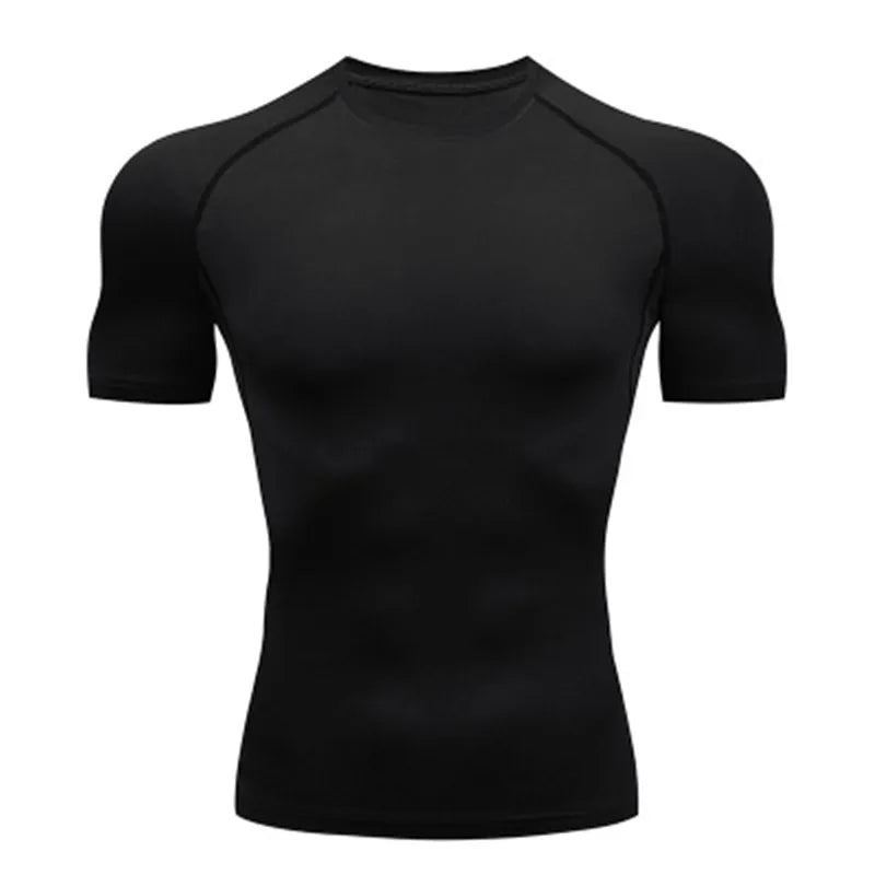 Camiseta de Compressão Masculina - Treinamento ao Ar Livre, Fitness, Academia e Corrida