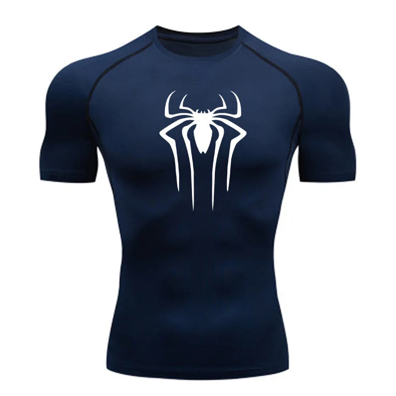 Camiseta de Compressão Homem-Aranha - Camiseta Fitness Masculina para Academia e Corrida