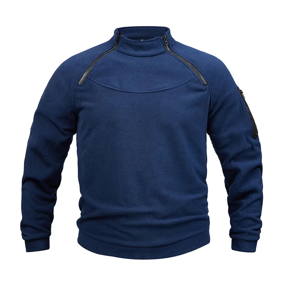 Moletom Masculino Streetwear Militar com Zíper - Fleece, Inverno, Conforto e Estilo