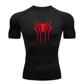 Camiseta de Compressão Homem-Aranha - Camiseta Fitness Masculina para Academia e Corrida