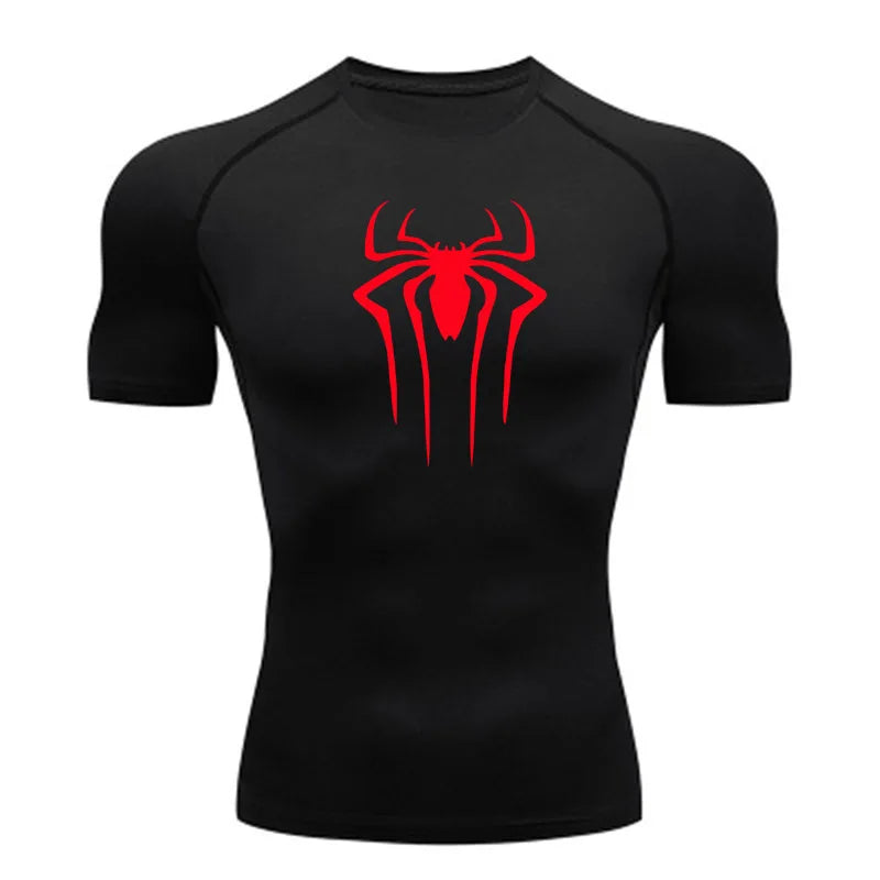 Camiseta de Compressão Homem-Aranha - Camiseta Fitness Masculina para Academia e Corrida