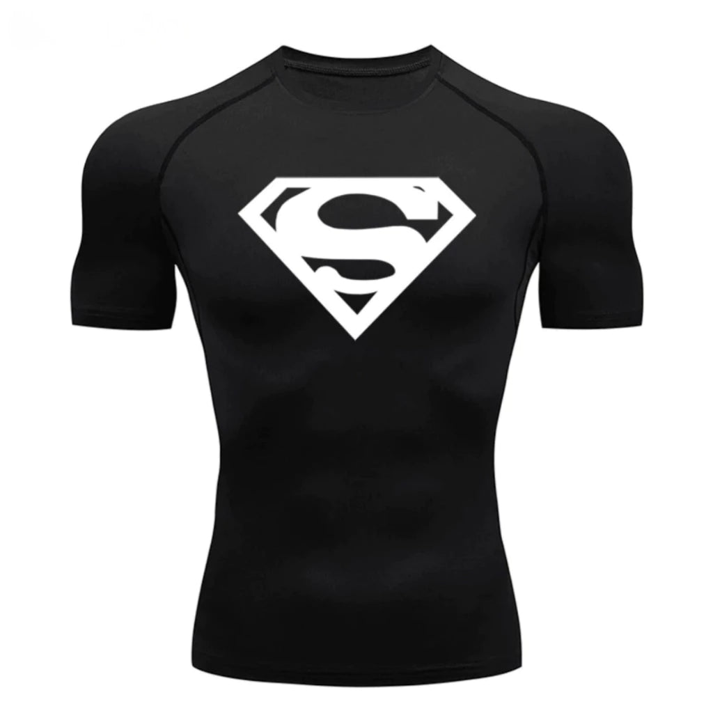 Camiseta de Compressão Superman – Desempenho e Estilo para Treinos de Alto Nível