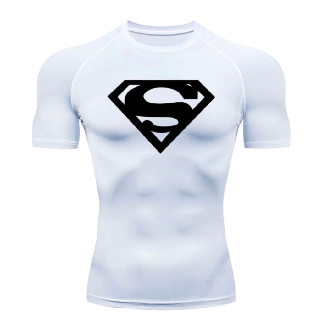 Camiseta de Compressão Superman – Desempenho e Estilo para Treinos de Alto Nível
