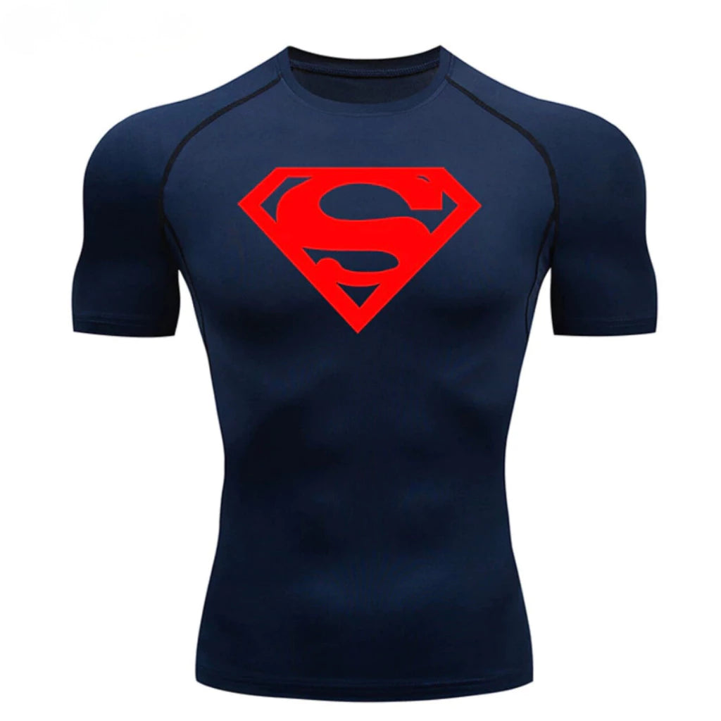 Camiseta de Compressão Superman – Desempenho e Estilo para Treinos de Alto Nível