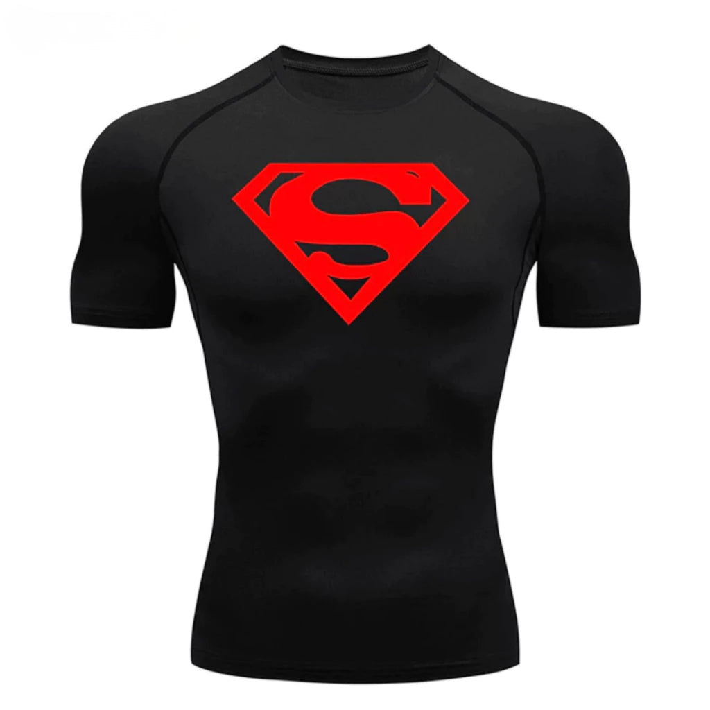 Camiseta de Compressão Superman – Desempenho e Estilo para Treinos de Alto Nível