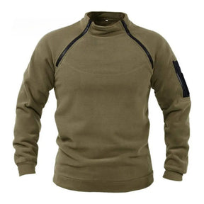 Moletom Masculino Streetwear Militar com Zíper - Fleece, Inverno, Conforto e Estilo