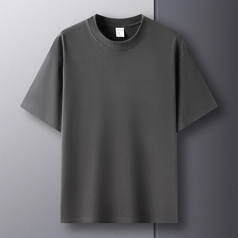 Camiseta Oversized Masculina 100% Algodão Puro – Verão, Gola Redonda, Manga Curta, Estilo Fashion e Respirável