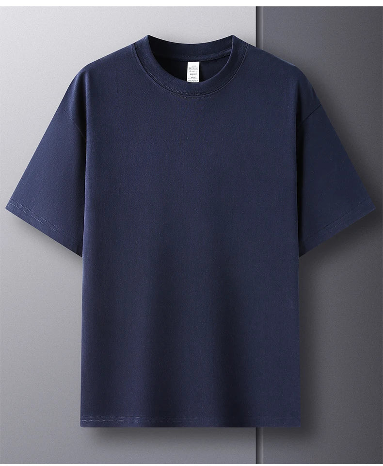 Camiseta Oversized Masculina 100% Algodão Puro – Verão, Gola Redonda, Manga Curta, Estilo Fashion e Respirável