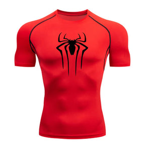 Camiseta de Compressão Homem-Aranha - Camiseta Fitness Masculina para Academia e Corrida