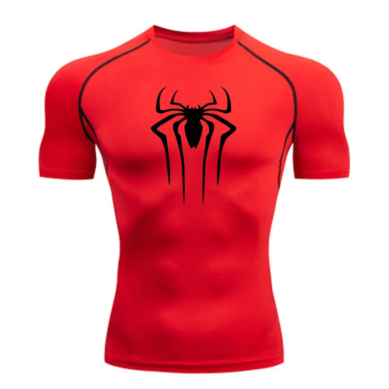 Camiseta de Compressão Homem-Aranha - Camiseta Fitness Masculina para Academia e Corrida