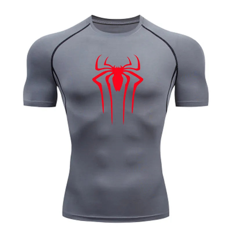 Camiseta de Compressão Homem-Aranha - Camiseta Fitness Masculina para Academia e Corrida