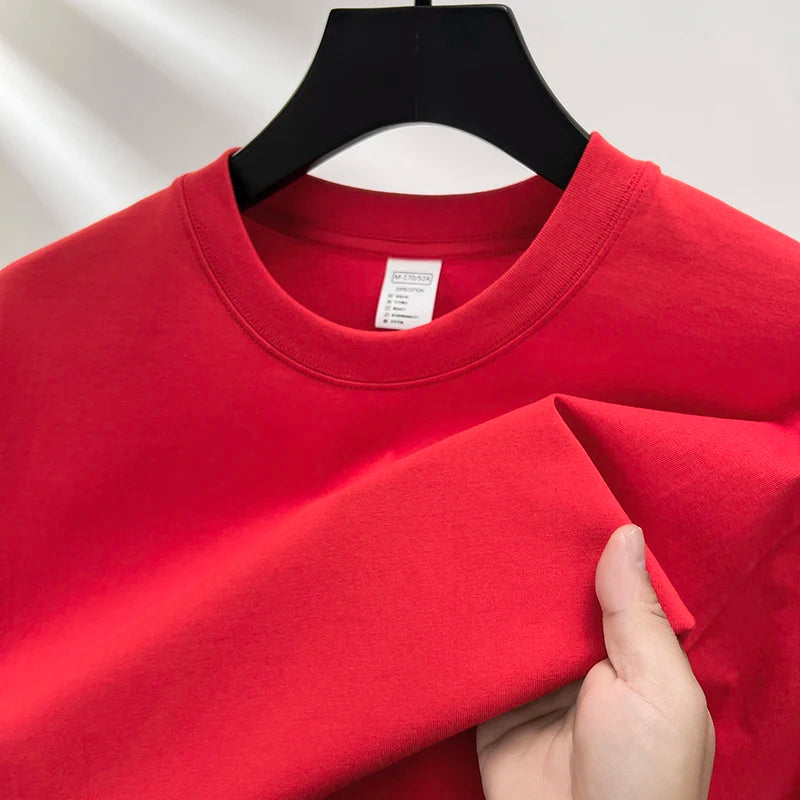 Camiseta Oversized Masculina 100% Algodão Puro – Verão, Gola Redonda, Manga Curta, Estilo Fashion e Respirável