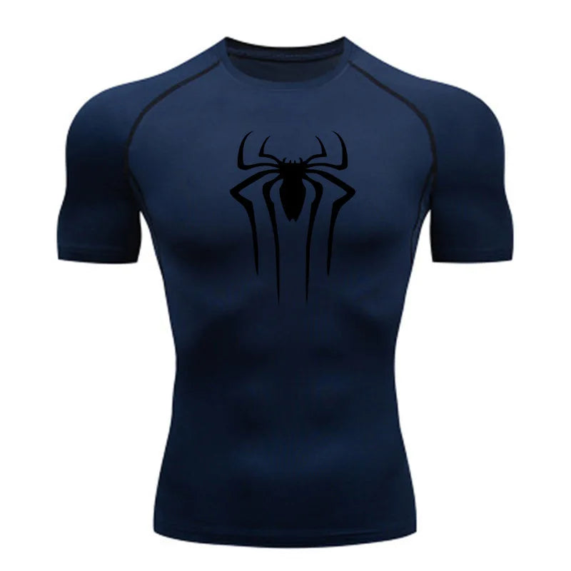 Camiseta de Compressão Homem-Aranha - Camiseta Fitness Masculina para Academia e Corrida