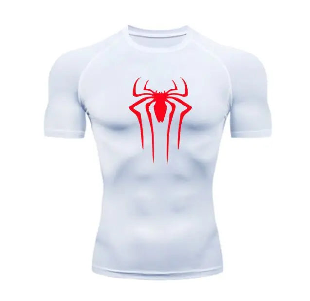 Camiseta de Compressão Homem-Aranha - Camiseta Fitness Masculina para Academia e Corrida